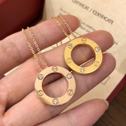 [⭐Sparkve]LOVE NECKLACE 16MM 3 DIAMONDS