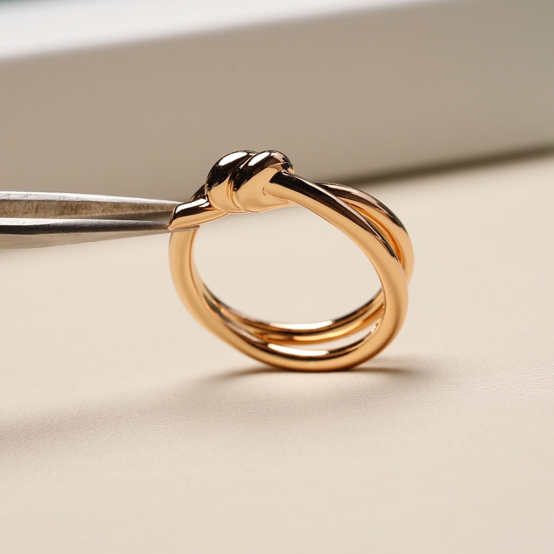 [⭐Sparkve Jewels]KNOT RING PINK GOLD