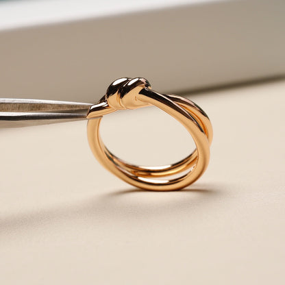 [⭐Sparkve Jewels]KNOT RING PINK GOLD