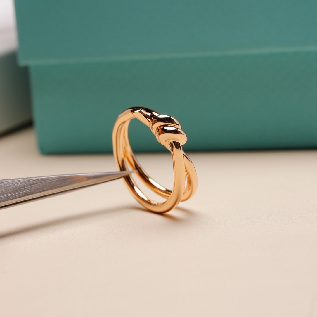 [⭐Sparkve Jewels]KNOT RING PINK GOLD