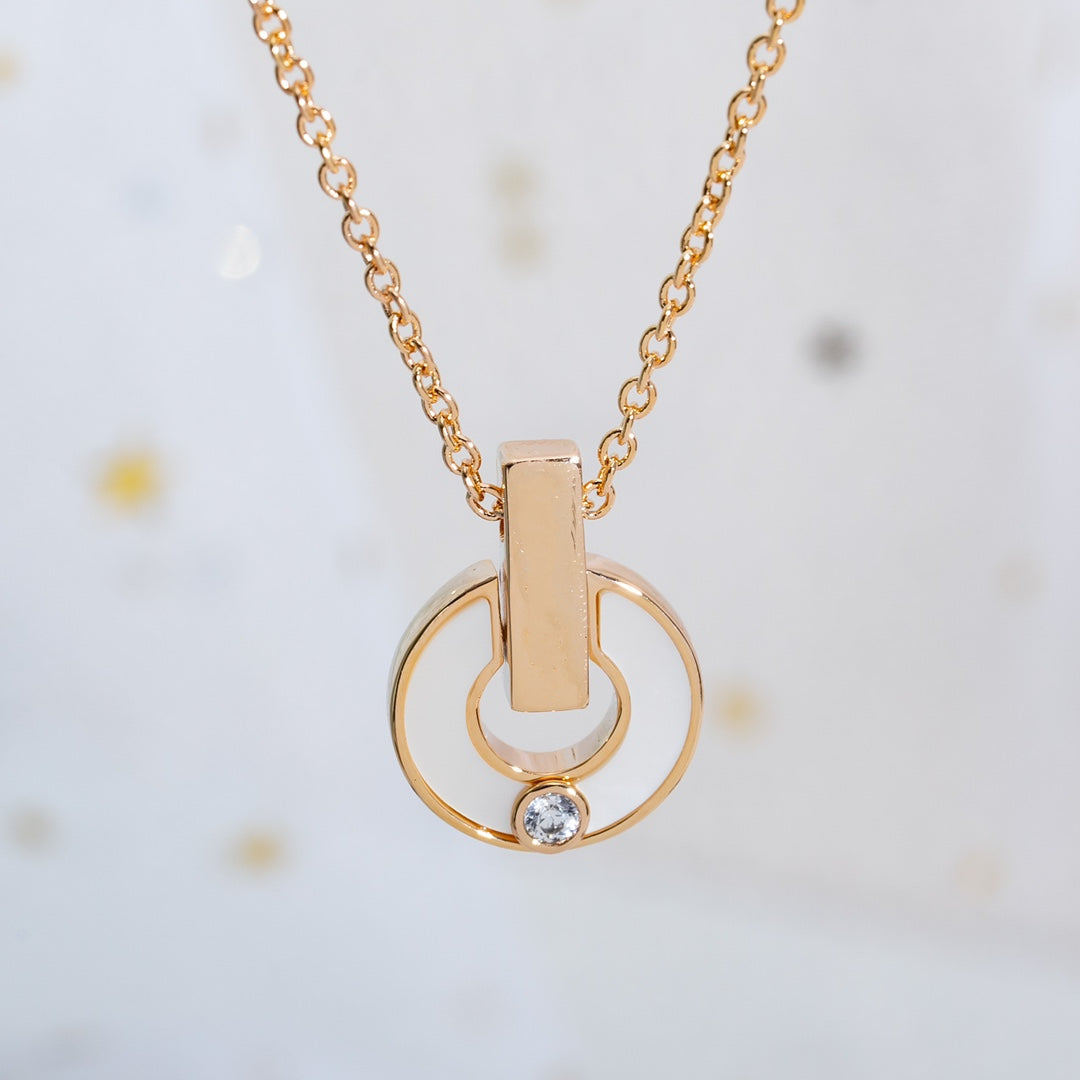 [⭐Sparkve]GARI NECKLACE PINK GOLD MOP