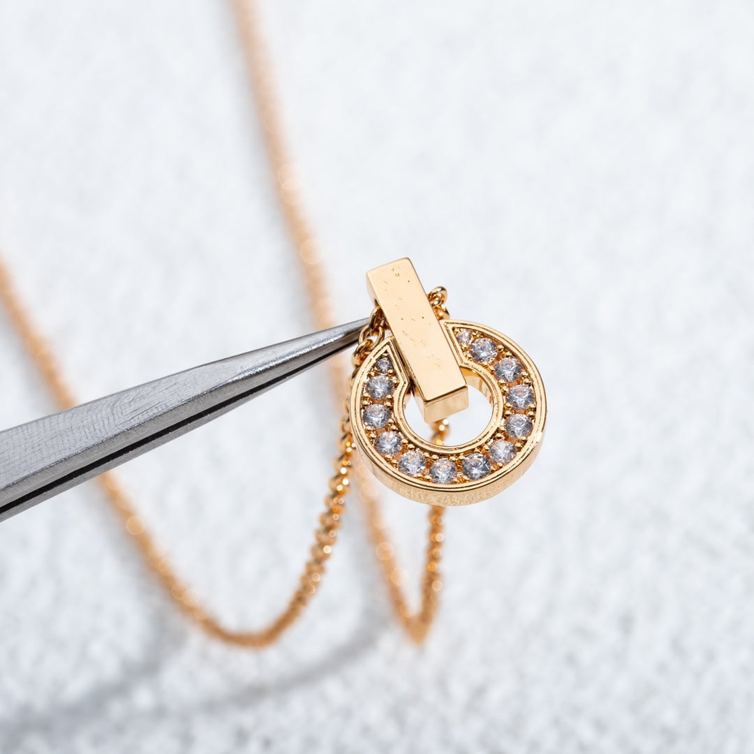[⭐Sparkve]GARI NECKLACE PINK GOLD DIAMOND