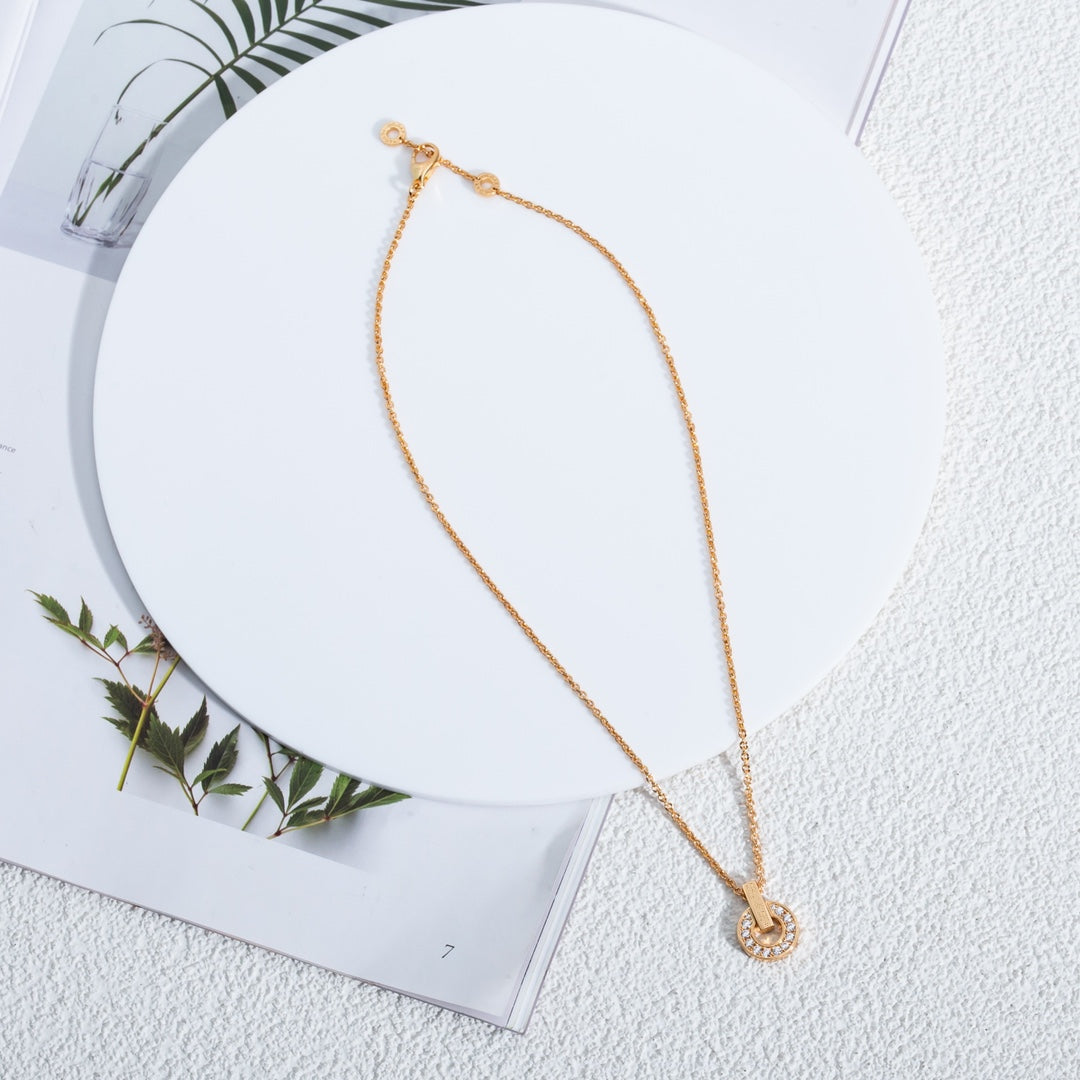 [⭐Sparkve]GARI NECKLACE PINK GOLD DIAMOND