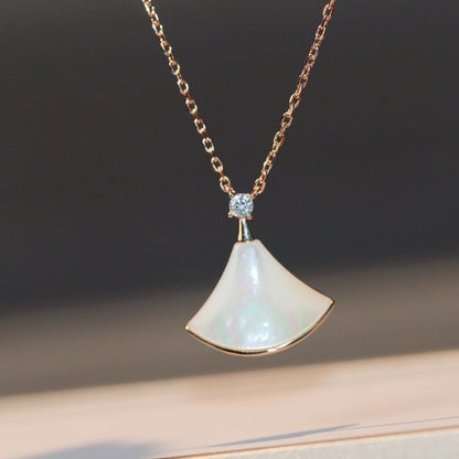 [⭐Sparkve]DREAM NECKLACE WHITE MOP PINK GOLD 1 DIAMOND