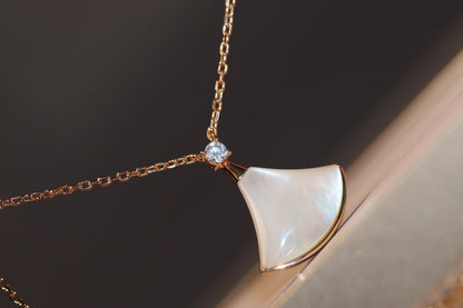 [⭐Sparkve]DREAM NECKLACE WHITE MOP PINK GOLD 1 DIAMOND
