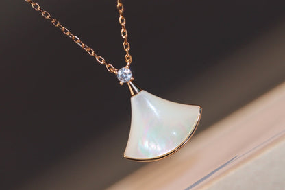 [⭐Sparkve]DREAM NECKLACE WHITE MOP PINK GOLD 1 DIAMOND
