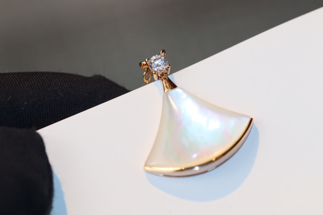[⭐Sparkve]DREAM NECKLACE WHITE MOP PINK GOLD 1 DIAMOND