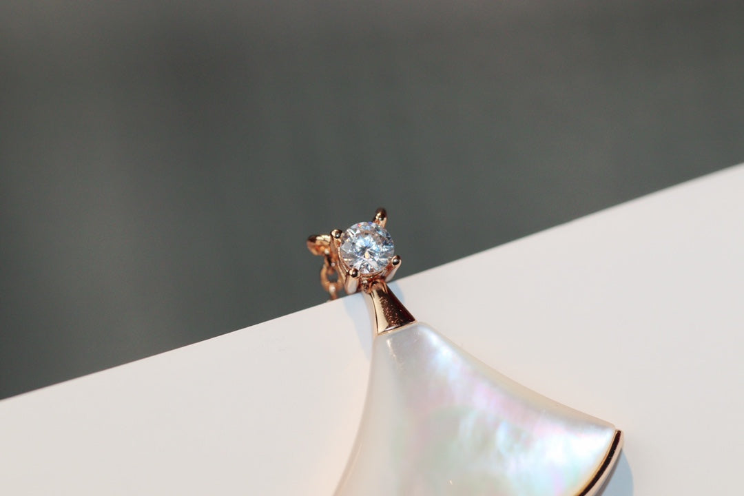 [⭐Sparkve]DREAM NECKLACE WHITE MOP PINK GOLD 1 DIAMOND