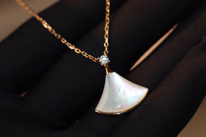 [⭐Sparkve]DREAM NECKLACE WHITE MOP PINK GOLD 1 DIAMOND