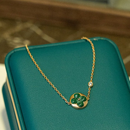 [⭐Sparkve]SUN MALACHITE 1 DIAMOND PINK GOLD BRACELET
