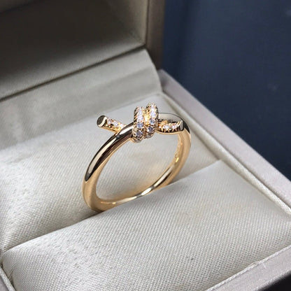 [⭐Sparkve Jewels]KNOT RING 1.2MM DIAMOND