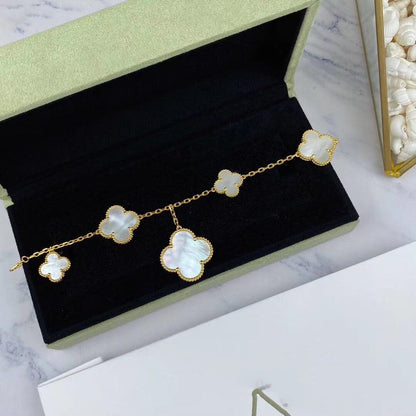 [⭐Sparkve]MAGIC CLOVER MOP GOLD BRACELET 5 MOTIFS