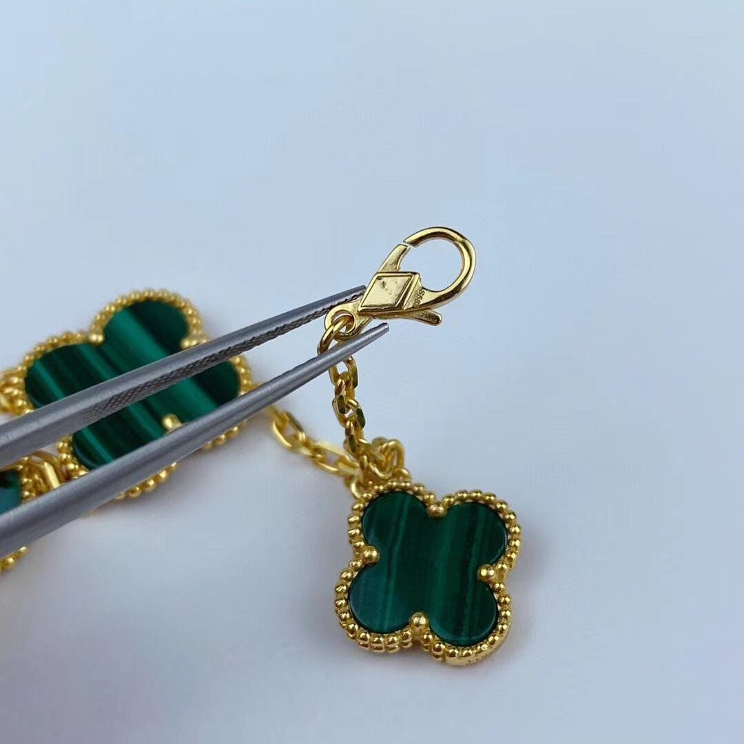 [⭐Sparkve]MAGIC CLOVER MALACHITE GOLD BRACELET 5 MOTIFS