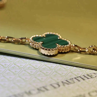 [⭐Sparkve] CLOVER 5 MOTIF MALACHITE BRACELET COLLECTION