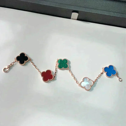 [⭐Sparkve]CLOVER 5 MOTIFS MULTICOLOR BRACELET