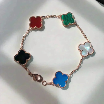 [⭐Sparkve]CLOVER 5 MOTIFS MULTICOLOR BRACELET