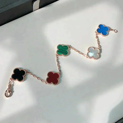 [⭐Sparkve]CLOVER 5 MOTIFS MULTICOLOR BRACELET