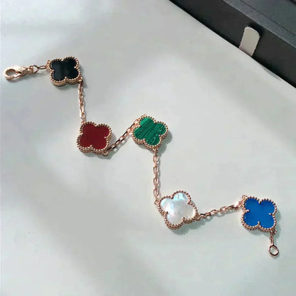 [⭐Sparkve]CLOVER 5 MOTIFS MULTICOLOR BRACELET