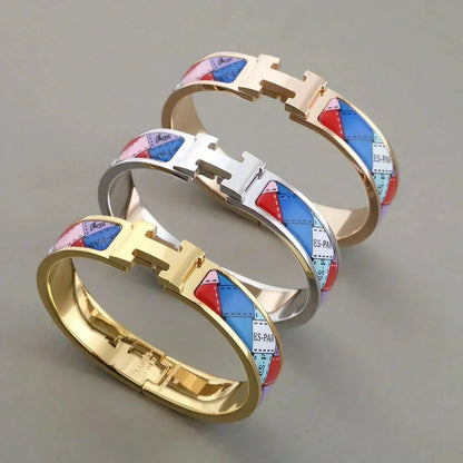[⭐Sparkve]H BRACELET DOTTED BORDER 12MM