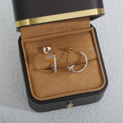 [⭐Sparkve]JUSTE EARRINGS 12.75MM PINK GOLD DIAMOND