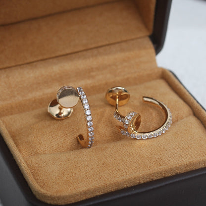[⭐Sparkve]JUSTE EARRINGS 12.75MM PINK GOLD DIAMOND