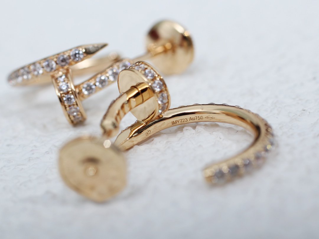[⭐Sparkve]JUSTE EARRINGS 12.75MM PINK GOLD DIAMOND