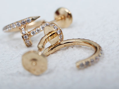 [⭐Sparkve]JUSTE EARRINGS 12.75MM PINK GOLD DIAMOND
