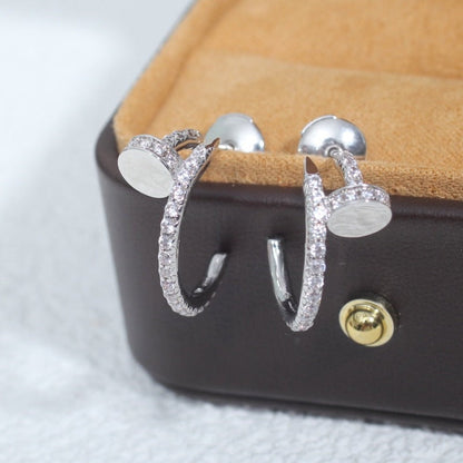 [⭐Sparkve]JUSTE EARRINGS 12.75MM SILVER DIAMOND