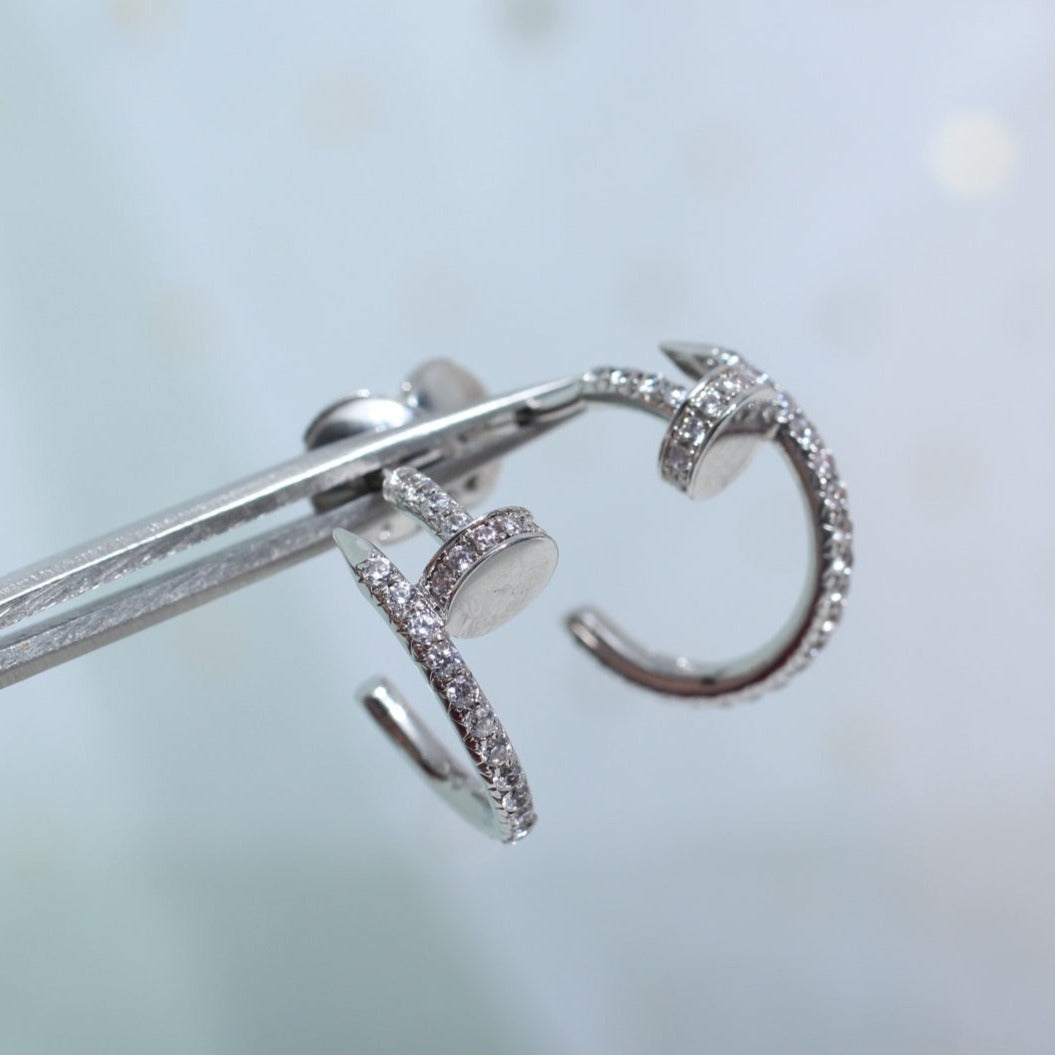 [⭐Sparkve]JUSTE EARRINGS 12.75MM SILVER DIAMOND
