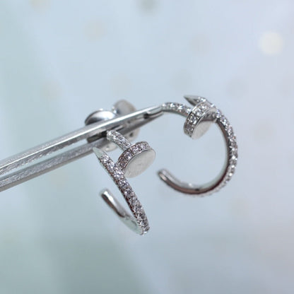 [⭐Sparkve]JUSTE EARRINGS 12.75MM SILVER DIAMOND