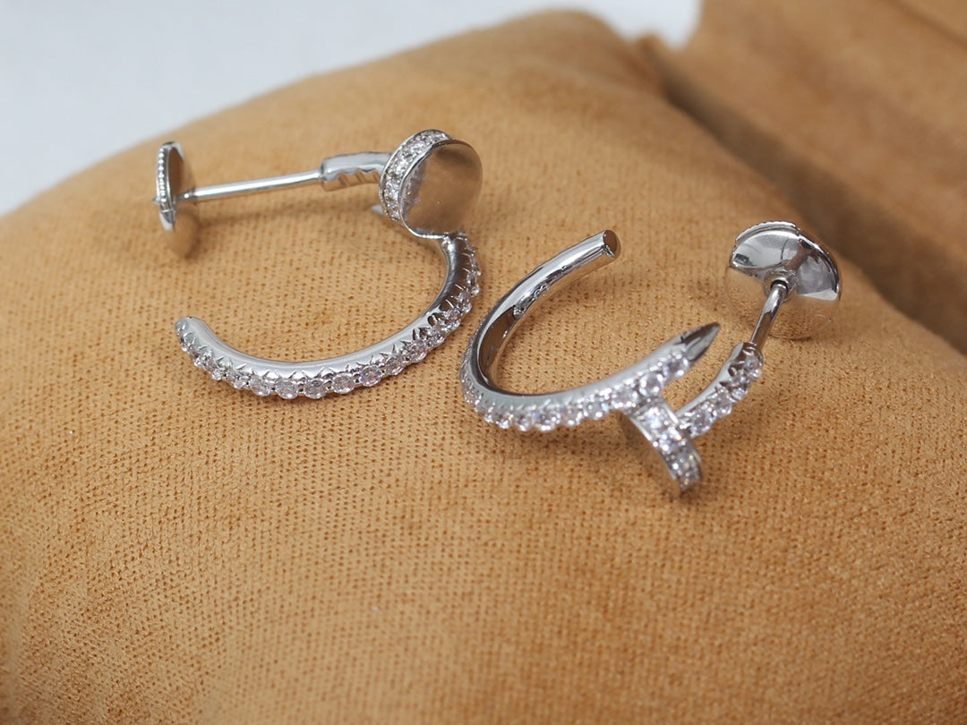[⭐Sparkve]JUSTE EARRINGS 12.75MM SILVER DIAMOND