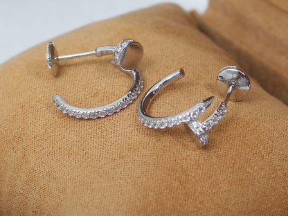 [⭐Sparkve]JUSTE EARRINGS 12.75MM SILVER DIAMOND