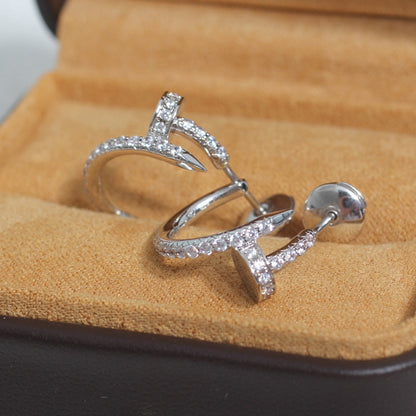[⭐Sparkve]JUSTE EARRINGS 12.75MM SILVER DIAMOND