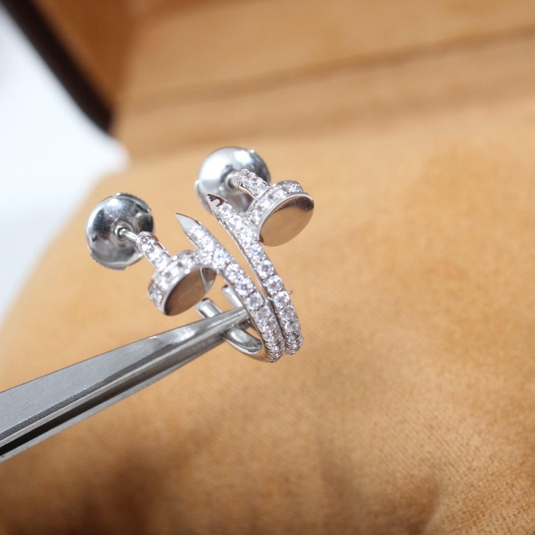 [⭐Sparkve]JUSTE EARRINGS 12.75MM SILVER DIAMOND