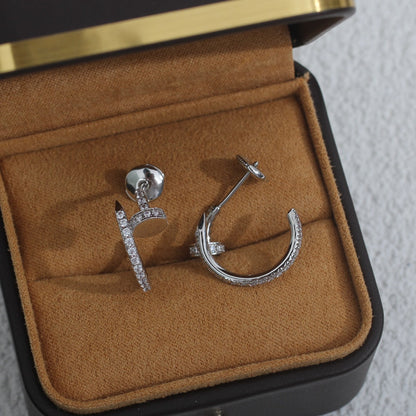 [⭐Sparkve]JUSTE EARRINGS 12.75MM SILVER DIAMOND