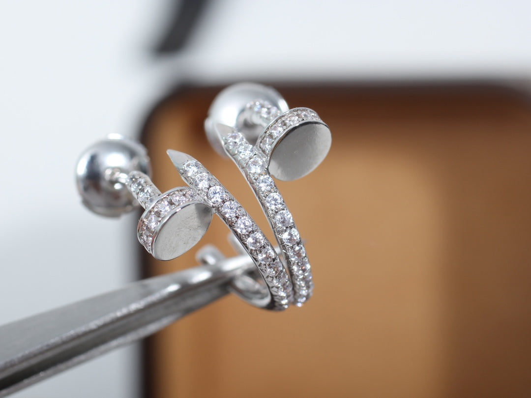 [⭐Sparkve]JUSTE EARRINGS 12.75MM SILVER DIAMOND