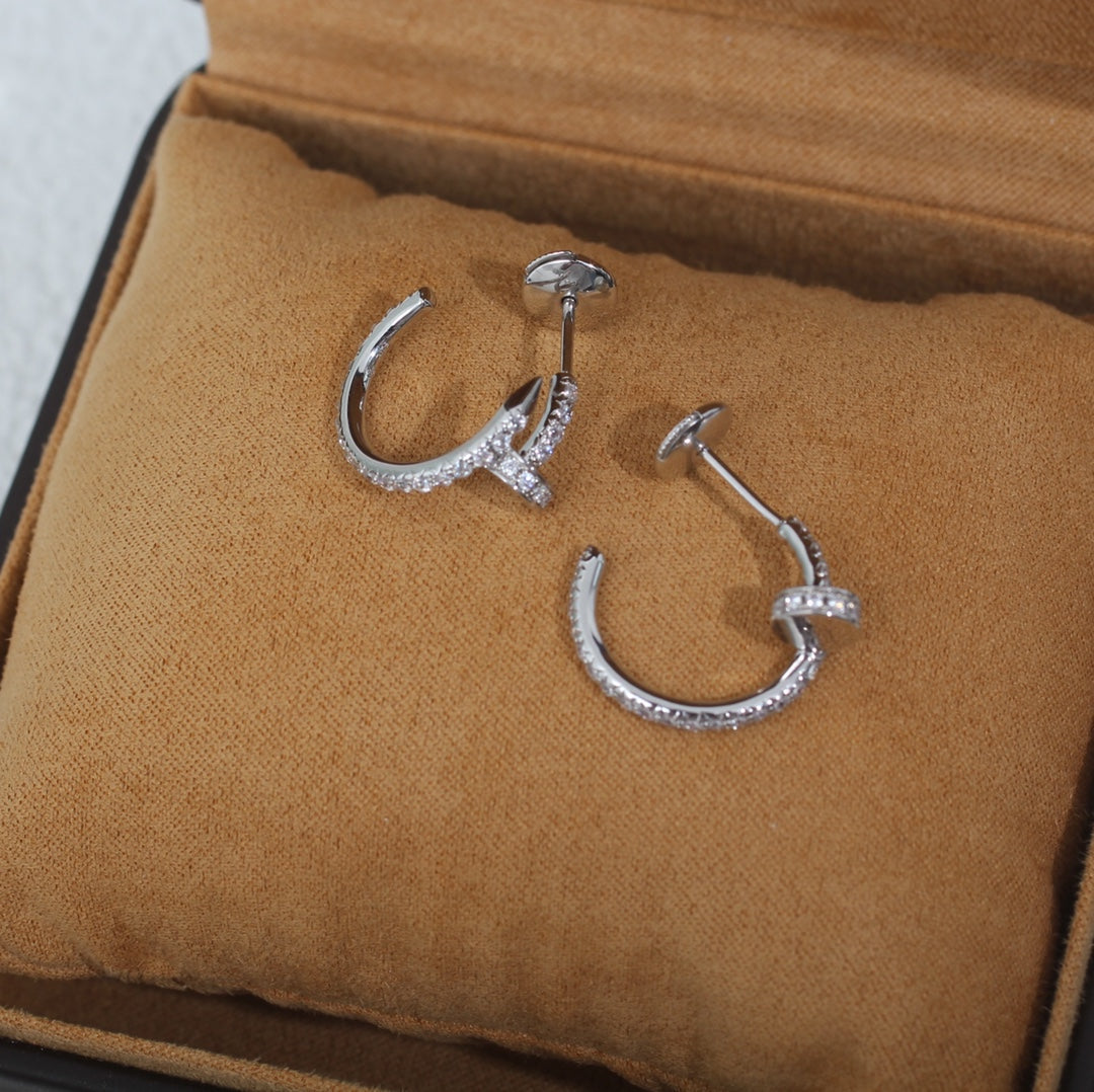 [⭐Sparkve]JUSTE EARRINGS 12.75MM SILVER DIAMOND