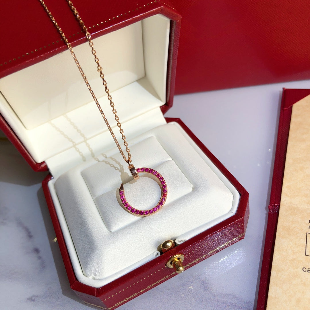[⭐Sparkve]JUSTE NECKLACE GOLD RED DIAMONDS