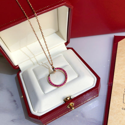 [⭐Sparkve]JUSTE NECKLACE GOLD RED DIAMONDS