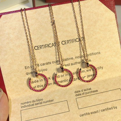 [⭐Sparkve]JUSTE NECKLACE GOLD RED DIAMONDS