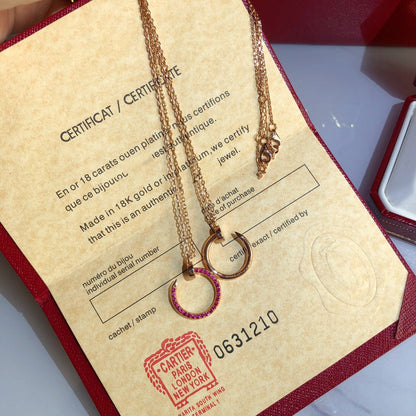 [⭐Sparkve]JUSTE NECKLACE GOLD RED DIAMONDS