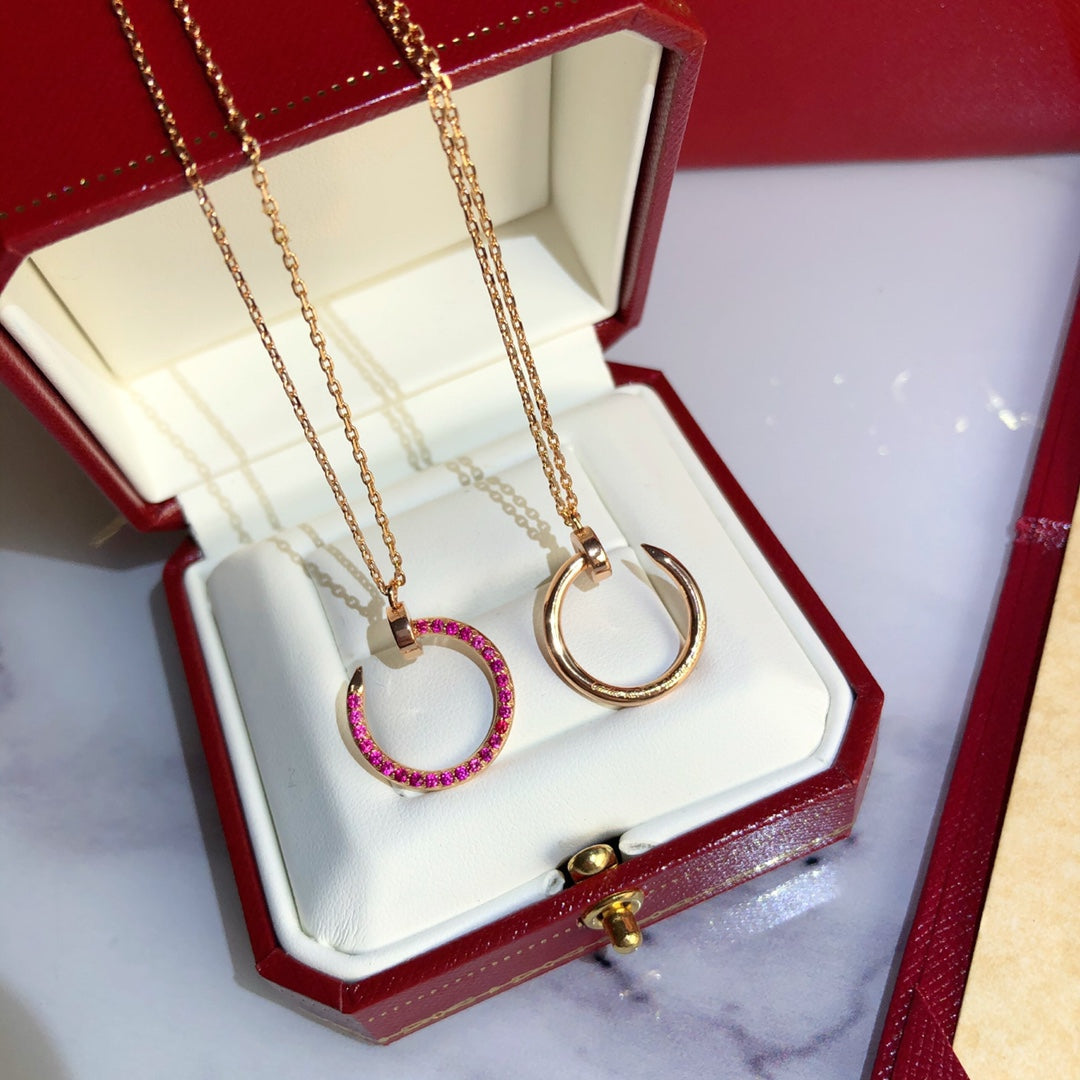 [⭐Sparkve]JUSTE NECKLACE GOLD RED DIAMONDS