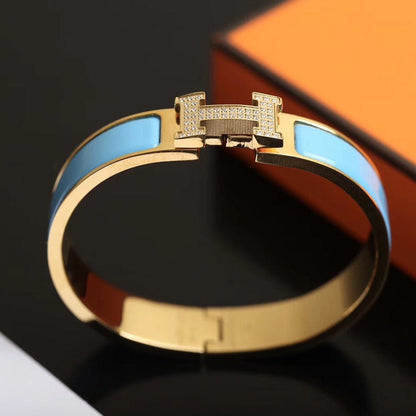 [⭐Sparkve]H CLOUD BLUE BRACELET GOLD DIAMOND