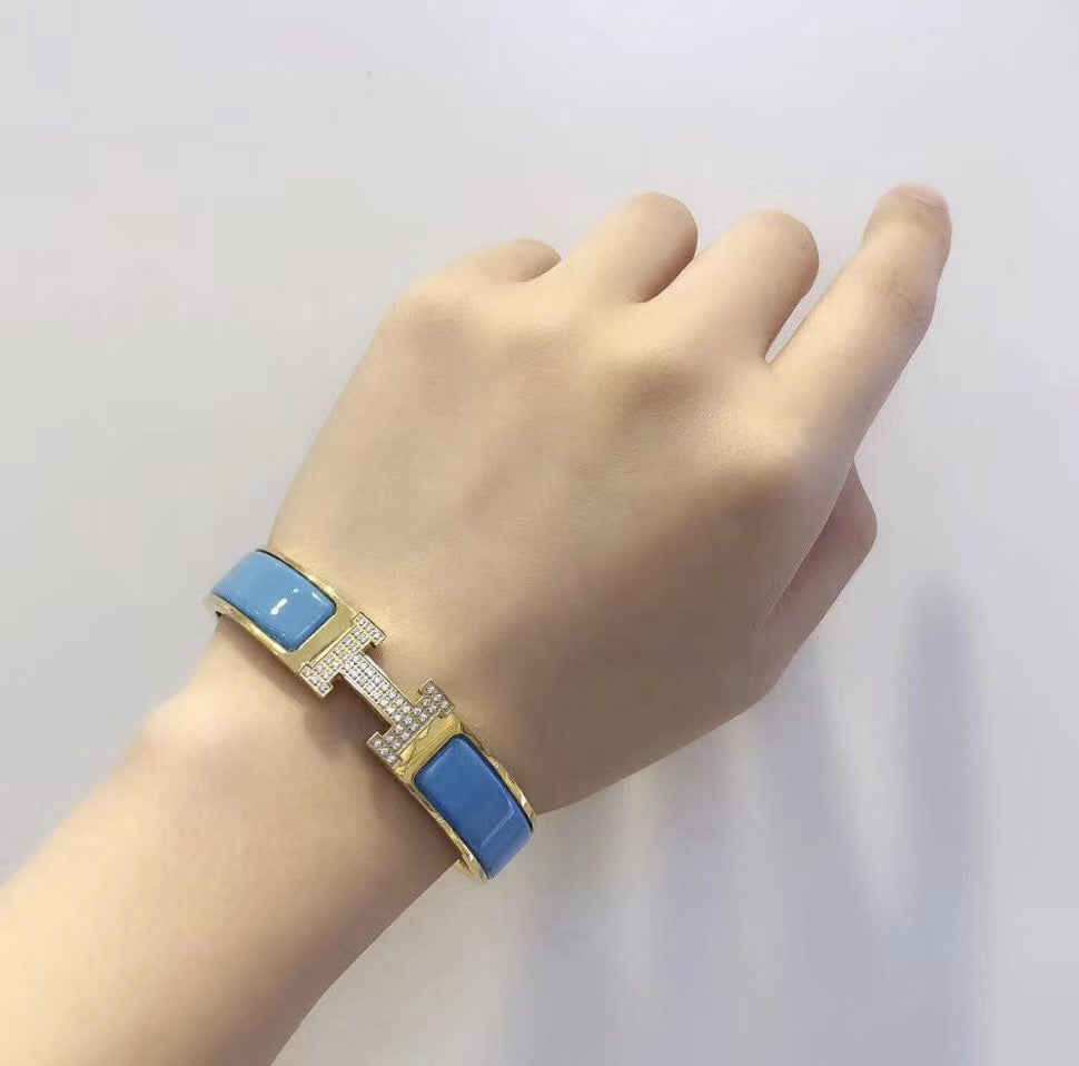 [⭐Sparkve]H CLOUD BLUE BRACELET GOLD DIAMOND