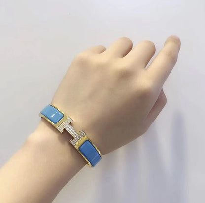 [⭐Sparkve]H CLOUD BLUE BRACELET GOLD DIAMOND