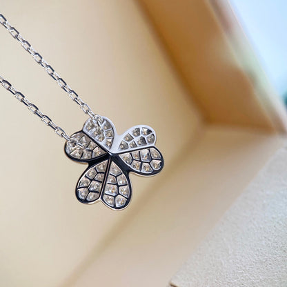 [⭐Sparkve]CLOVER DIAMOND NECKLACE SILVER