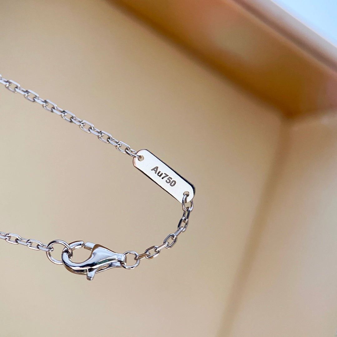 [⭐Sparkve]CLOVER DIAMOND NECKLACE SILVER