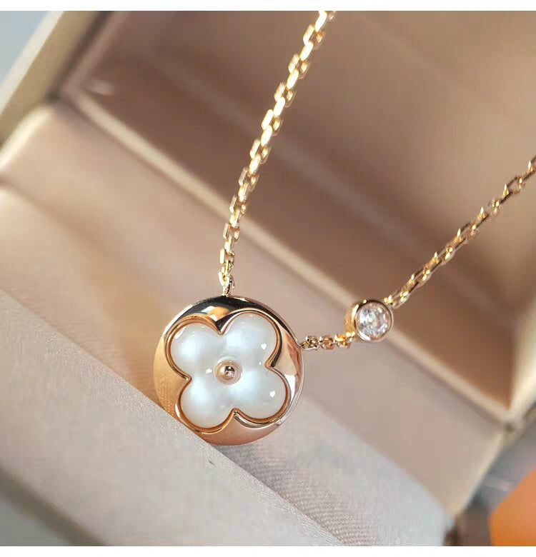 [⭐Sparkve]SUN MOP GOLD 1 DIAMOND NECKLACE