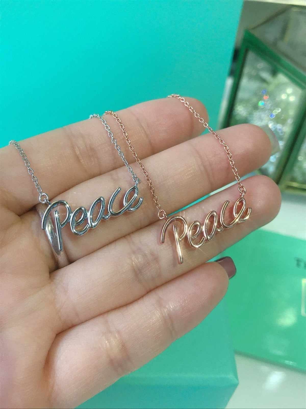 [⭐Sparkve Jewels]PEACE TEXT PEDANT NECKLACE
