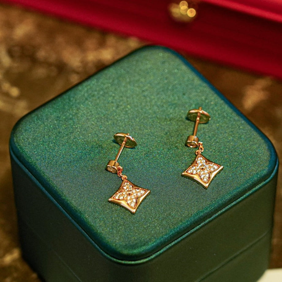 [⭐Sparkve]STAR DIAMONDS EARRINGS GOLD